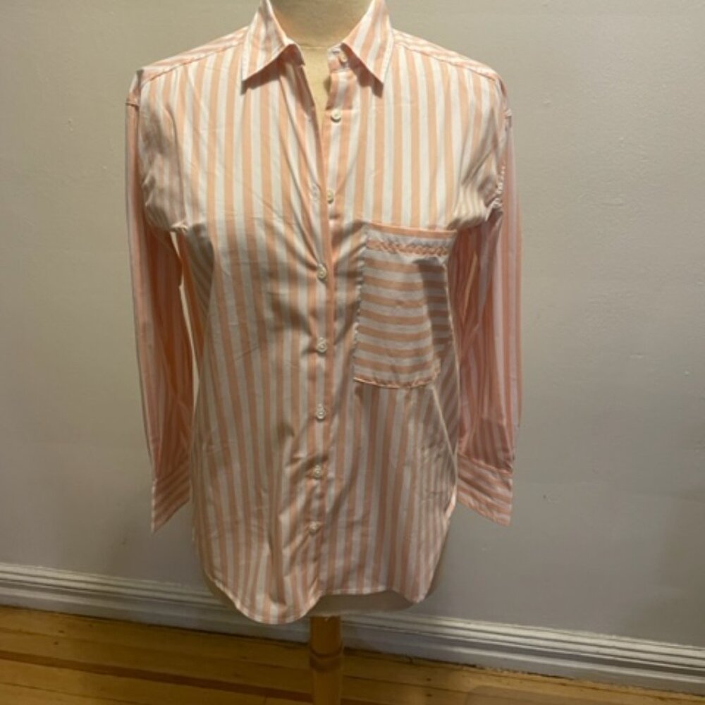 Nwot Ayr The Deep End Button Down Stripe Shirt In… - image 3